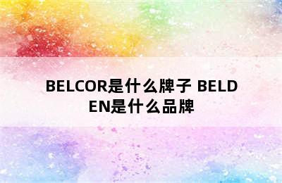 BELCOR是什么牌子 BELDEN是什么品牌